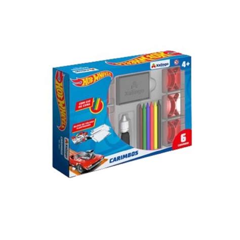 Carimbo Almofada Desenho Hot Wheels Giz De Cera Colorir I Love Novidades
