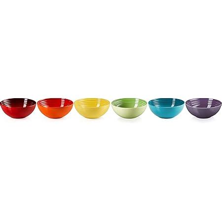 Le Creuset Set Of 6 Stoneware Mugs 350 Ml Rainbow 79114358359030