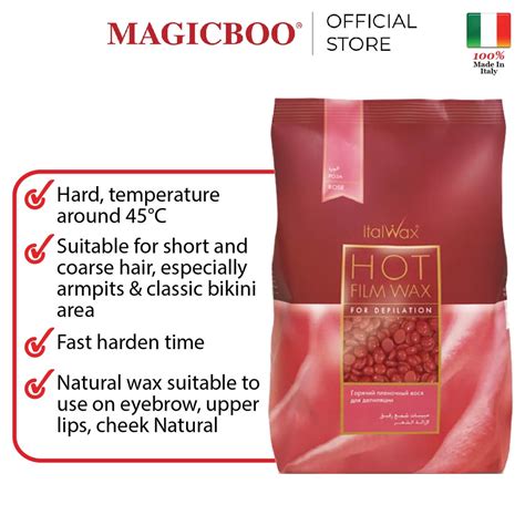 Magicboo Italwax Hot Film Wax Rose 1 Kg Shopee Malaysia