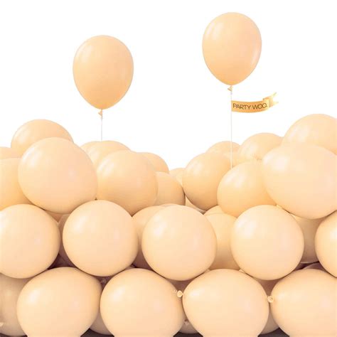 Getuscart Partywoo Nude Balloons Pcs Inch Boho Apricot Balloons Beige Balloons For