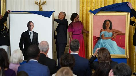 Official White House portraits of Obamas unveiled