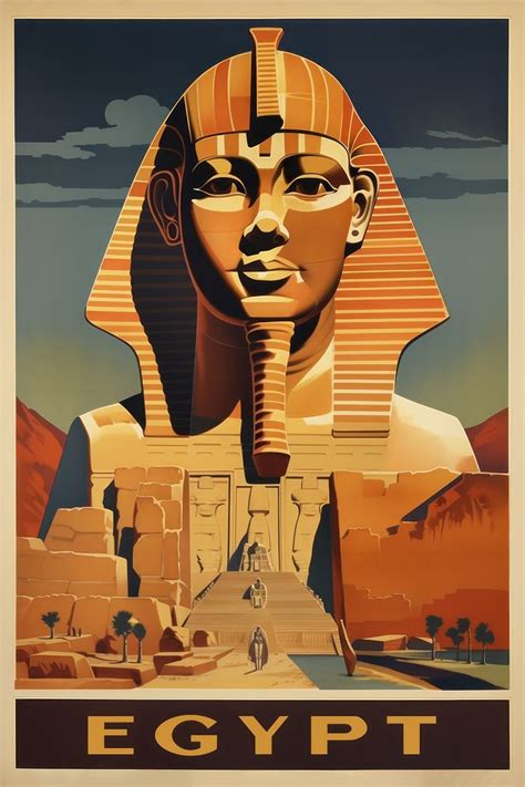 Egypt Travel Poster Vintage Travel Poster Ancient Egypt Poster Retro