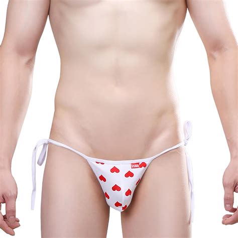 Evankin Valentines Underwear For Men Sexy Heart Briefs Novelty Funny Lingerie Tie String
