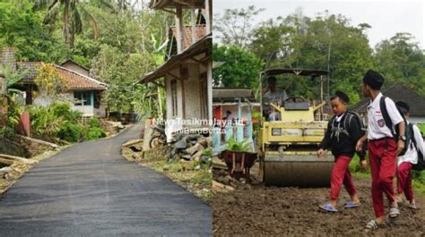 Warga Desa Ciroyom Tasikmalaya Sambut Pembangunan Jalan Ready Mix