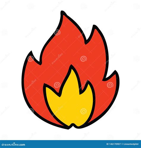 Cute cartoon of a fire stock vector. Illustration of drawing - 146170907