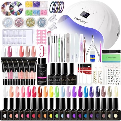 Limegirl Gel Nail Kit With 48w Uv Light 20 Colors Gel Nail Polish And 6 Colors