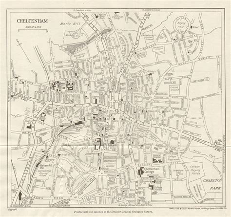 cheltenham vintage towncity plan gloucestershire ward lock map