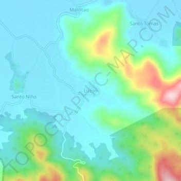 Luzon topographic map, elevation, relief