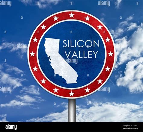 Silicon Valley In California Map Illustration Stock Photo Alamy