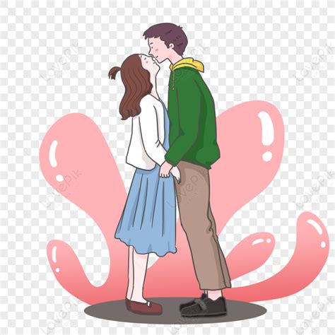 520 Kissing Couple Hugging Love Cartoon Kissing Cartoon Couple