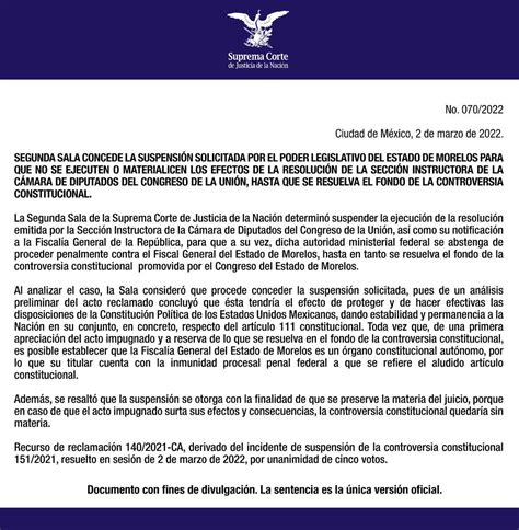 Suprema Corte On Twitter En Tanto Se Resuelva La Controversia