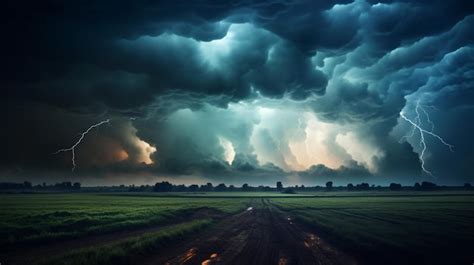 Premium Photo | Sky with Thunderstorm Background