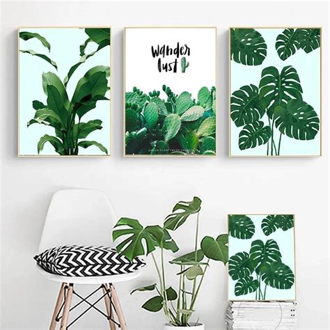 Best 15 Of Tropical Leaves Wall Art