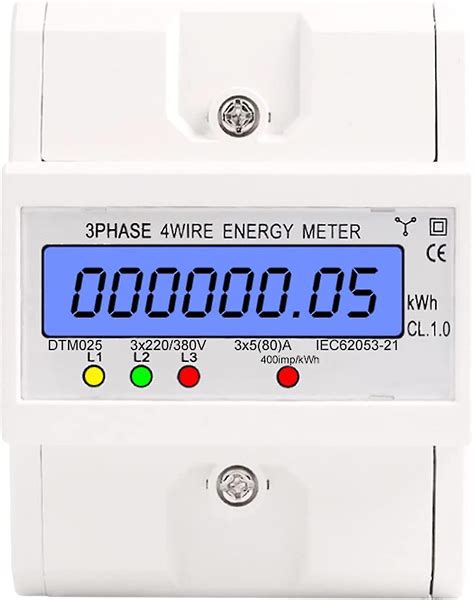 Three Phase 4 Wire Energy Meter 220 380v 5 80a Power Consumption Kwh