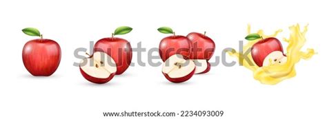 3d Red Apple Fruit Juice Splash Stock Vector Royalty Free 2234093009