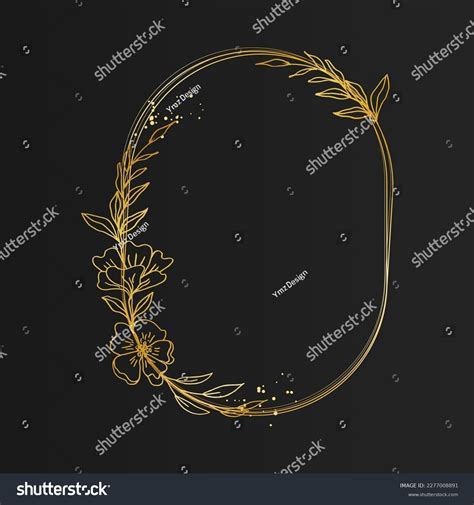 Luxury Gold Leaf Frame Border Floral Stock Vector (Royalty Free ...