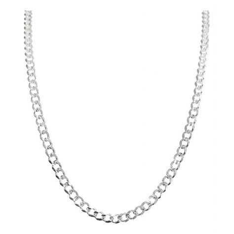 Cadena Cubana Diamantada Plata 925 Mujer Dama 60cm X 35mm