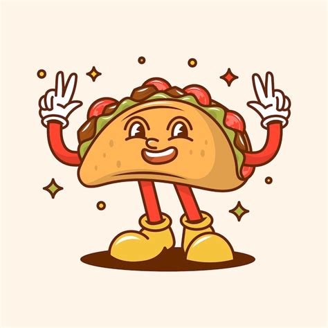 Free Vector Hand Drawn Taco Cartoon Illustration