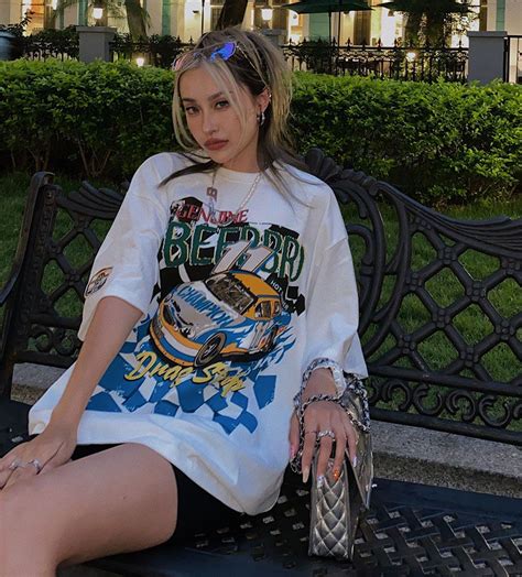 Bf Racing White Oversize Graphic Tees In 2022