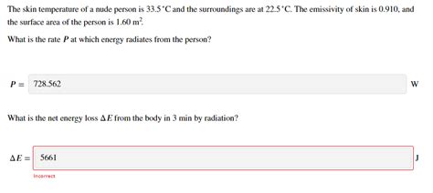 Solved The Skin Temperature Of A Nude Person Is C And Chegg