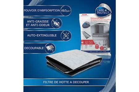 Accessoire Hotte Care Plus Protect Filtre Universel Decoupable 2 En 1