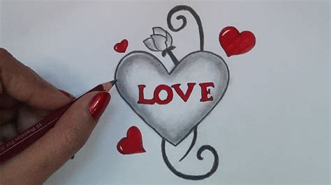 romantic heart drawing