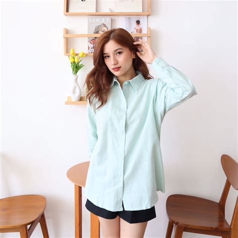 Jual Msmo Avell Linen Oversized Shirt Kemeja Kantor Kemeja Korea