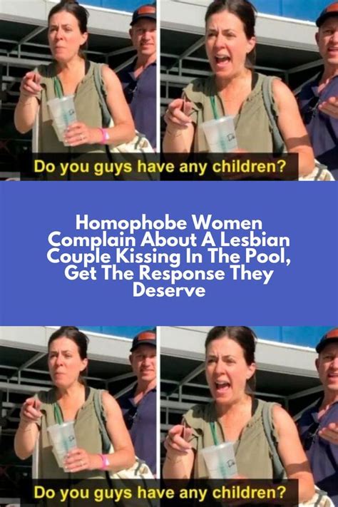 Homophobe Women Complain About A Lesbian Couple Kissing In The Pool Get The Response They