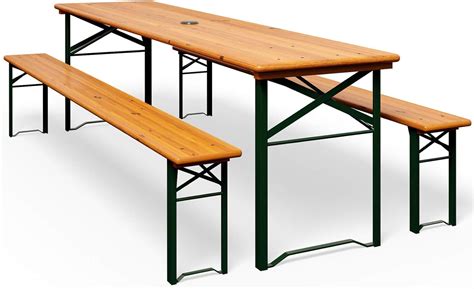 Casaria Garden Table Bench Set Cm Piece Foldable Stable