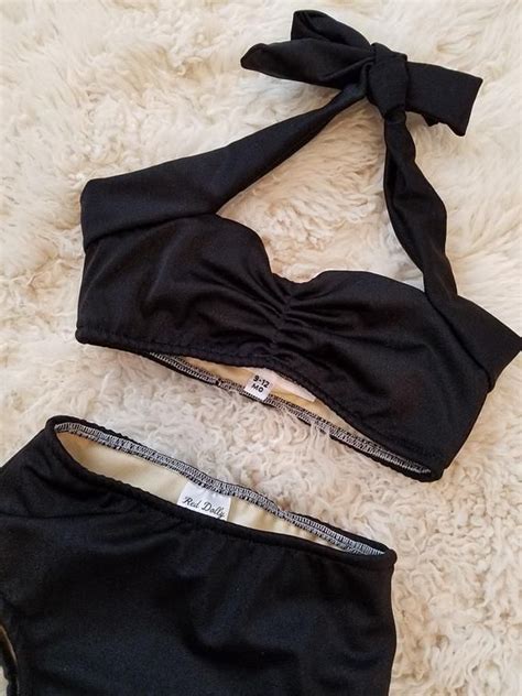Itsy Bitsy Teen Weeny Retro Solid Black Bikini Baby Sizes Etsy Artofit