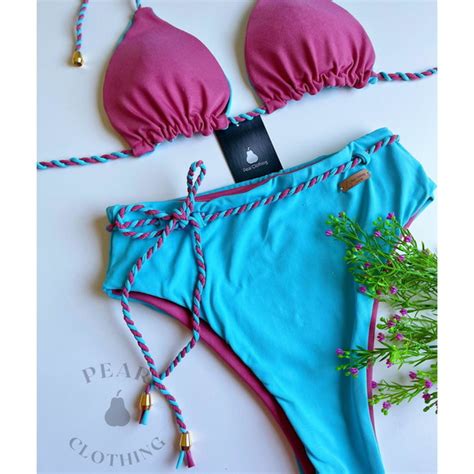 Biquíni cortininha hot pants calcinha cintura alta Elo7