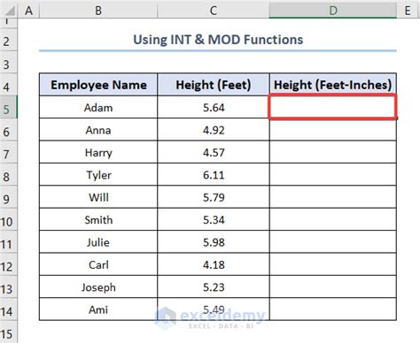 How To Convert Decimal Feet To Feet And Inches In Excel 4 Methods