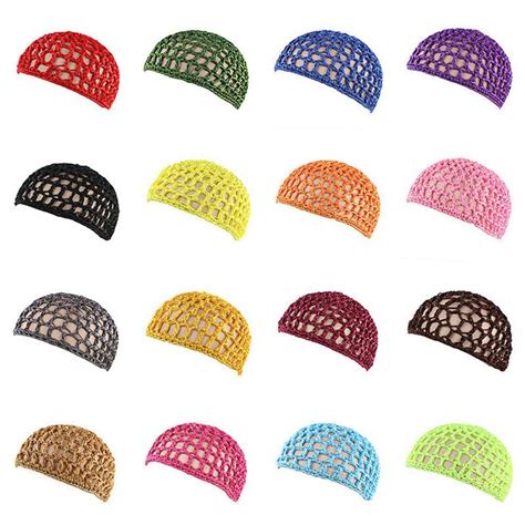 Многоцветные тюрбаны, вязаные крючком, для сна, ночная сетка для волос ...