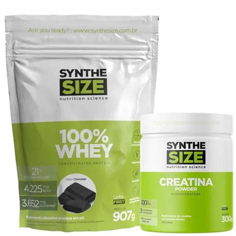 Combo Whey Protein 100 907g E Creatina Monohidratada 300g Synthesize