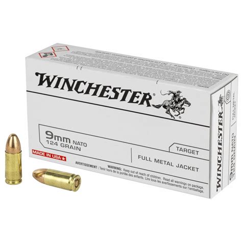 Winchester Ammunition 9mm Nato 124gr Fmj Q4318 124 Grain Full Metal Jacket 50 Round 9x19mm