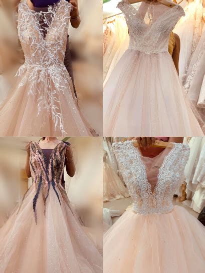 Nude Beige Pink Sleeveless V Neck Lace Or Beaded A Line Wedding Dress With Shimmering Tulle