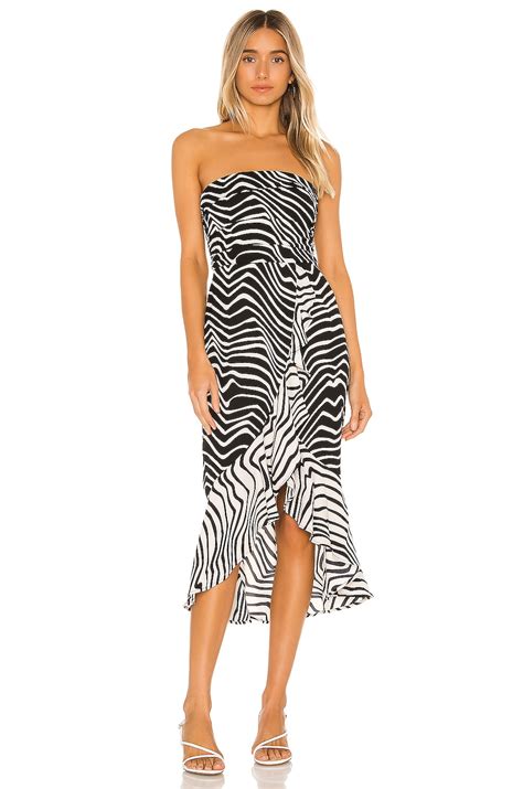 House Of Harlow 1960 X Revolve Kori Midi Dress In Black And Cream Revolve