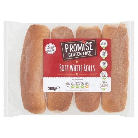 Promise Gluten Free Soft White Rolls 4 Pack 200g Tesco Groceries