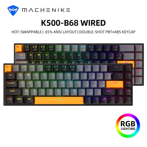 Machenike K B Wired Mechanical Keyboard Gaming Keyboard Keys Pbt Abs Keycaps Hot