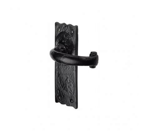 M Marcus Colonial Door Handles On Backplate Black Antique Door