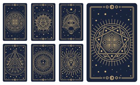 Set Of Tarot Cards With A Moon Clipart Vector Moon Clipart Cards