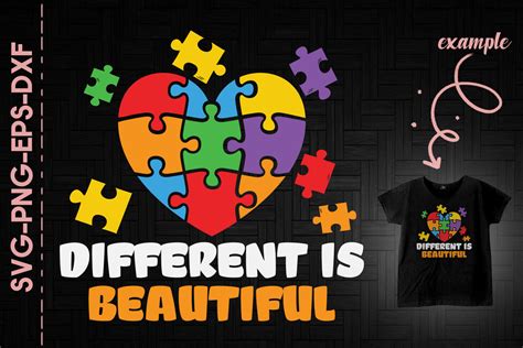 Different Is Beautiful Autism Awareness By Utenbaw Thehungryjpeg