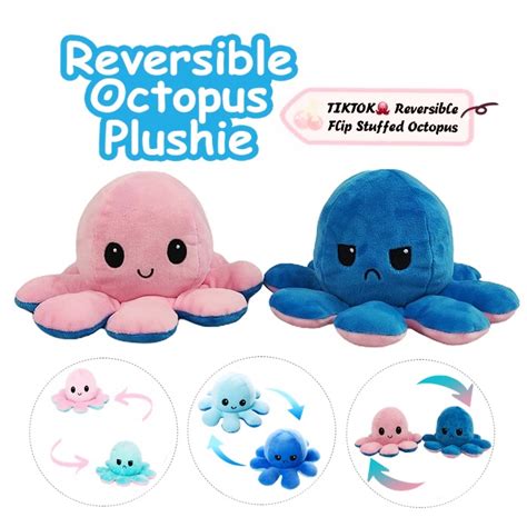 Flip Octopus Doll Viral Reversible Octopus Plush Reversible Bipolar