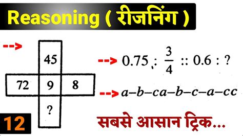 Reasoning Tricks रीजनिंग ट्रिक Part 12 For Ssc Gd Cgl Chsl