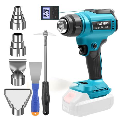 Cordless Heat Gun Wireless Hot Air Gun For Makita V With Digital Screen Accessories Up To