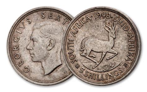 19481950 South Africa 5 Shillings Springbok VF XF GovMint