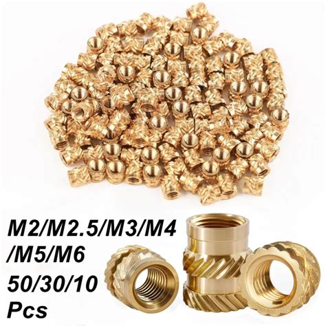 Brass Hot Melt Insert Knurled Nut M M M M M M Thread Heat