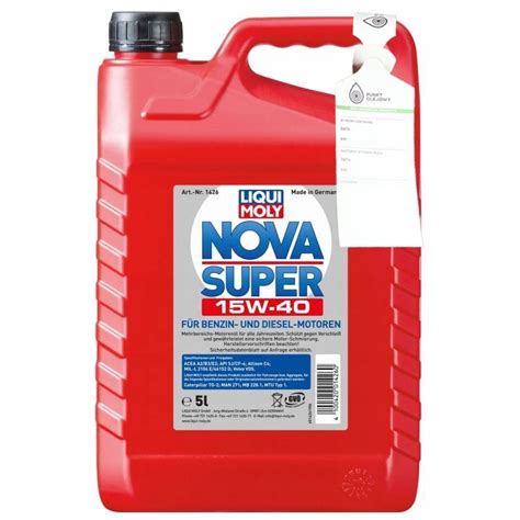 Ulei motor Liqui Moly, SUPER NOVA HD 15W40, mineral, multisezon, 5L ...