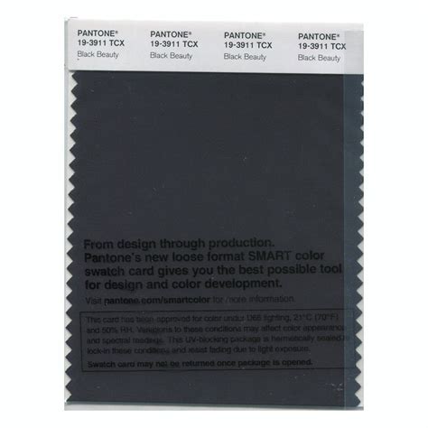 Pantone 19 3911 Tcx Swatch Card Black Beauty Design Info