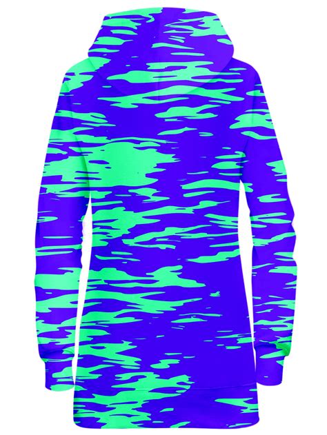 purple mint rave zebra stripe hoodie dress